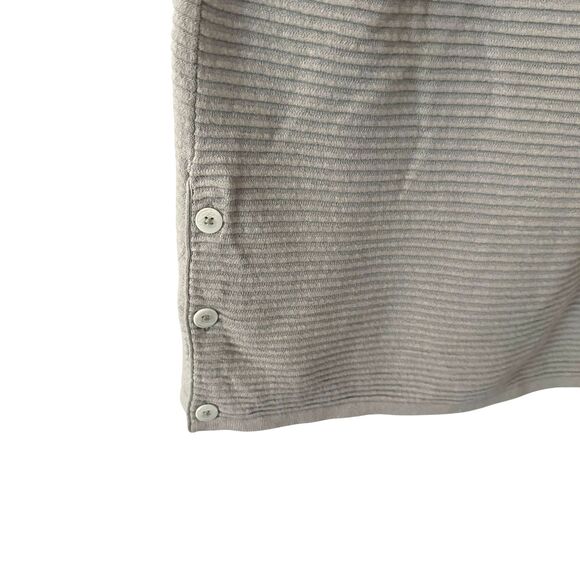 J. Jill Grey Ribbed Scoop Neck 3/4 Sleeve Linen Blend Tunic Top Size L - Picture 3 of 6